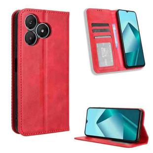 For Wiko T20 Magnetic Buckle Retro Texture Leather Phone Case(Red)