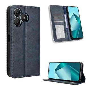 For Wiko T20 Magnetic Buckle Retro Texture Leather Phone Case(Blue)