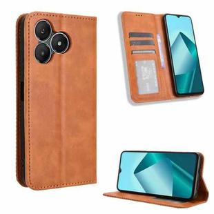 For Wiko T20 Magnetic Buckle Retro Texture Leather Phone Case(Brown)