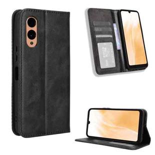 For Fujitsu Arrows We2 Magnetic Buckle Retro Texture Leather Phone Case(Black)