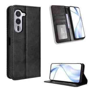 For Fujitsu Arrows Alpha F-51F Magnetic Buckle Retro Texture Leather Phone Case(Black)