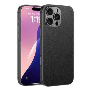 For iPhone 16 Pro GKK Metal Paint Skin Feel Leather Full Coverage Phone Case(Black)