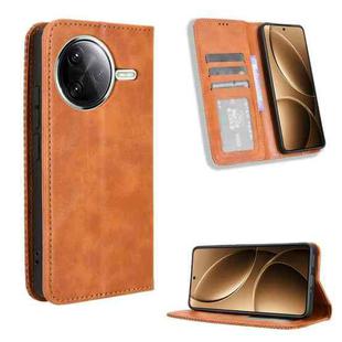 For Redmi K80 / K80 Pro Magnetic Buckle Retro Texture Leather Phone Case(Brown)