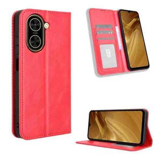 For Redmi A5 4G 173.3mm Magnetic Buckle Retro Texture Leather Phone Case(Red)