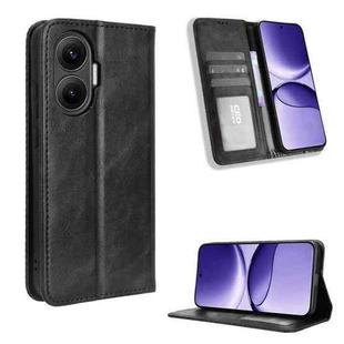 For Redmi Turbo 4 Pro 5G Magnetic Buckle Retro Texture Leather Phone Case(Black)