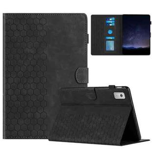 For Lenovo Tab M9 TB-310FU Honeycomb Embossed Leather Smart Tablet Case(Black)