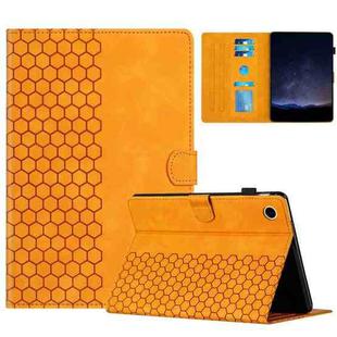 For Lenovo Tab M10 Gen 3rd Honeycomb Embossed Leather Smart Tablet Case(Yellow)