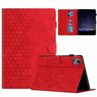 For Lenovo Tab M11 / Xiaoxin Pad 2024 Honeycomb Embossed Leather Smart Tablet Case(Red)