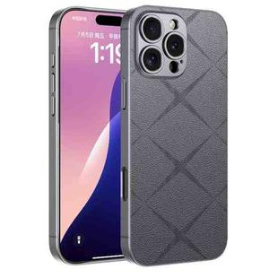 For iPhone 16 Pro GKK Asterism Metal Paint Skin Feel Leather Full Coverage Phone Case(Mountain Gray)