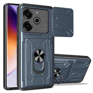 For Tecno Pova 6 Pro / Pova 6 Sliding Camshield TPU+PC Phone Case with Card Slot(Grey)