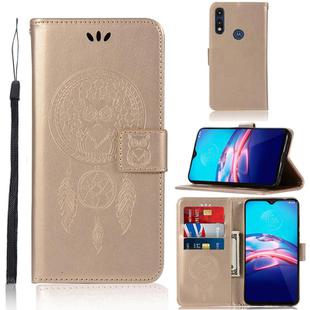 For Motorola Moto E 2020 Wind Chime Owl Embossing Pattern Horizontal Flip Leather Case, with Holder & Card Slots & Wallet(Rose Gold)