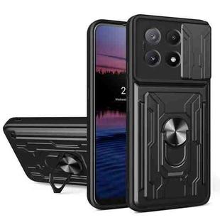 For Xiaomi Poco X6 Pro Sliding Camshield TPU+PC Phone Case with Card Slot(Black)