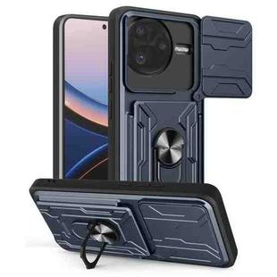 For Xiaomi Poco F7 Ultra Sliding Camshield TPU+PC Phone Case with Card Slot(Grey)