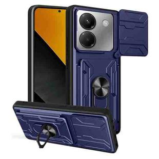 For Xiaomi Poco M7 Pro 5G Sliding Camshield TPU+PC Phone Case with Card Slot(Blue)