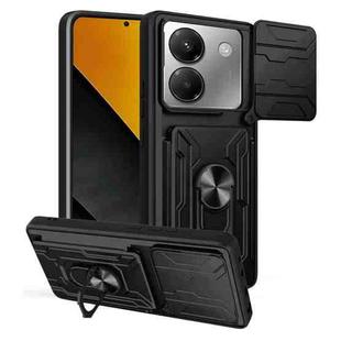 For Xiaomi Poco M7 Pro 5G Sliding Camshield TPU+PC Phone Case with Card Slot(Black)