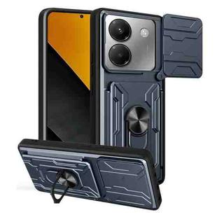 For Xiaomi Poco M7 Pro 5G Sliding Camshield TPU+PC Phone Case with Card Slot(Grey)