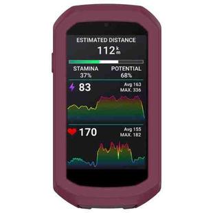 For Garmin Edge 1050 Half Pack Stopwatch Silicone Protective Case(Wine Red)