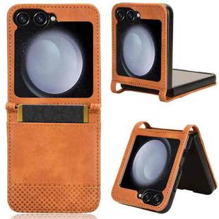 For Samsung Galaxy Z Flip6 Magnetic Buckle Retro Texture Leather Phone Case(Brown)