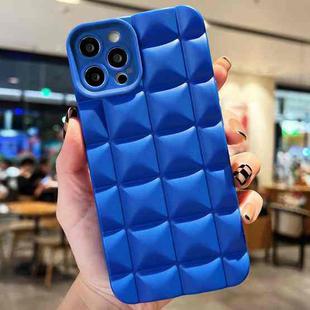 For iPhone 15 Pro 3D Grid TPU Phone Case(Blue)