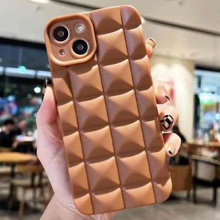 For iPhone 15 Plus 3D Grid TPU Phone Case(Coffee)