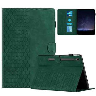 For Samsung Galaxy Tab S9 / S9 FE Honeycomb Embossed Leather Smart Tablet Case(Green)
