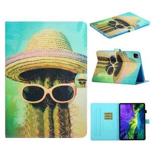 For iPad Pro 11 2024 Colored Drawing Pattern Flip Leather Smart Tablet Case(Cactus)