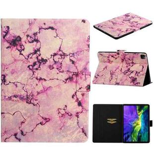 For iPad Pro 11 2024 Colored Drawing Pattern Flip Leather Smart Tablet Case(Pink Marble)