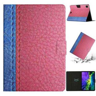 For iPad Pro 11 2024 Stitching Solid Color Flip Leather Smart Tablet Case(Rose Red)