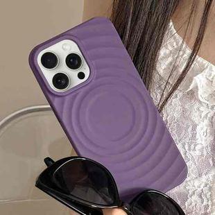 For iPhone 16 Pro Max Frosted Wave Texture MagSafe Magnetic TPU Phone Case(Purple)