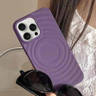 For iPhone 16 Pro Frosted Wave Texture MagSafe Magnetic TPU Phone Case(Purple)