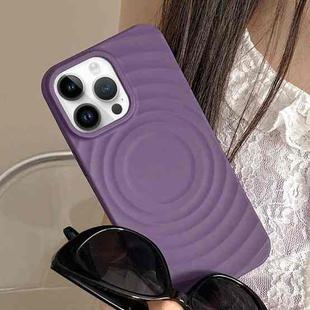 For iPhone 14 Pro Frosted Wave Texture MagSafe Magnetic TPU Phone Case(Purple)