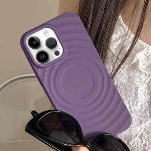 For iPhone 13 Pro Max Frosted Wave Texture MagSafe Magnetic TPU Phone Case(Purple)