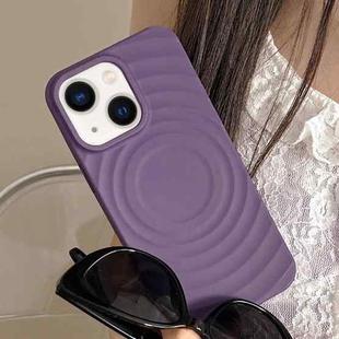 For iPhone 13 Frosted Wave Texture MagSafe Magnetic TPU Phone Case(Purple)