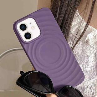 For iPhone 12 Frosted Wave Texture MagSafe Magnetic TPU Phone Case(Purple)