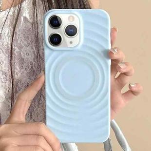 For iPhone 11 Pro Max Frosted Wave Texture MagSafe Magnetic TPU Phone Case(Blue)