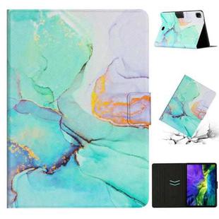 For iPad Pro 11 2024 Marble Pattern Leather Smart Tablet Case(Green)