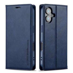 For iPhone 16 Plus LC.IMEEKE RFID Anti-theft Leather Phone Case(Blue)