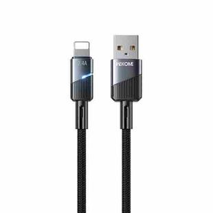 WK WDC-36i Intelligent Power-off 1m 2.4A USB to 8 Pin Fast Charging Data Cable(Black)