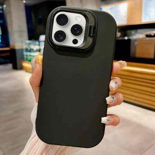 For iPhone 16 Pro Max Lens Holder Skin Feel TPU Phone Case(Black)