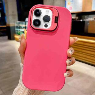 For iPhone 14 Pro Lens Holder Skin Feel TPU Phone Case(Rose Red)