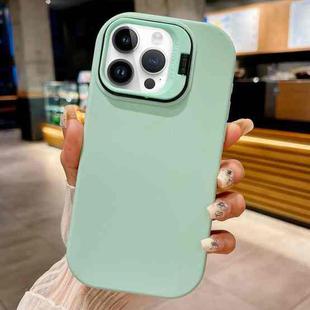 For iPhone 14 Pro Lens Holder Skin Feel TPU Phone Case(Light Cyan)