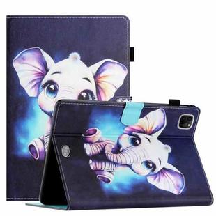 For iPad Pro 11 2024 Coloured Drawing Stitching Smart Leather Tablet Case(Elephant)