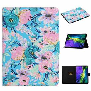 For iPad 10th Gen 10.9 2022 Flower Pattern Flip Leather Smart Tablet Case(Pink Flower)