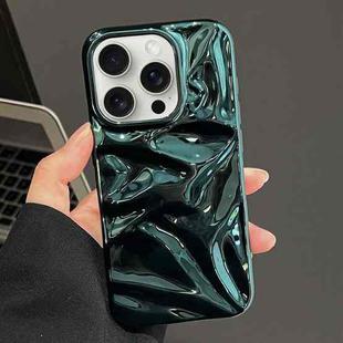 For iPhone 15 Pro Max Water Ripple Electroplating Paint TPU Phone Case(Bright Green)