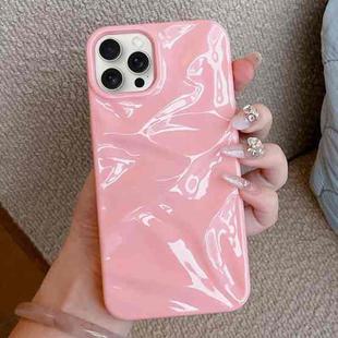 For iPhone 15 Pro Max Water Ripple Electroplating Paint TPU Phone Case(Pink)