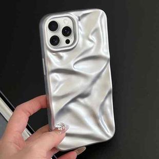 For iPhone 15 Pro Max Water Ripple Electroplating Paint TPU Phone Case(Silver)