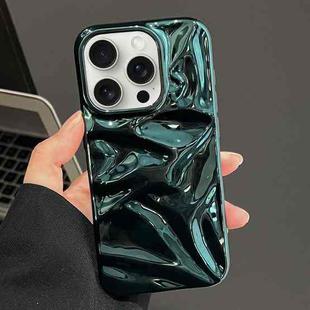 For iPhone 15 Pro Water Ripple Electroplating Paint TPU Phone Case(Bright Green)