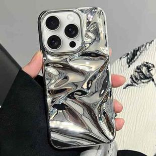 For iPhone 15 Pro Water Ripple Electroplating Paint TPU Phone Case(Bright Silver)