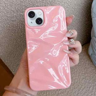 For iPhone 15 Plus Water Ripple Electroplating Paint TPU Phone Case(Pink)