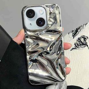 For iPhone 15 Water Ripple Electroplating Paint TPU Phone Case(Bright Silver)